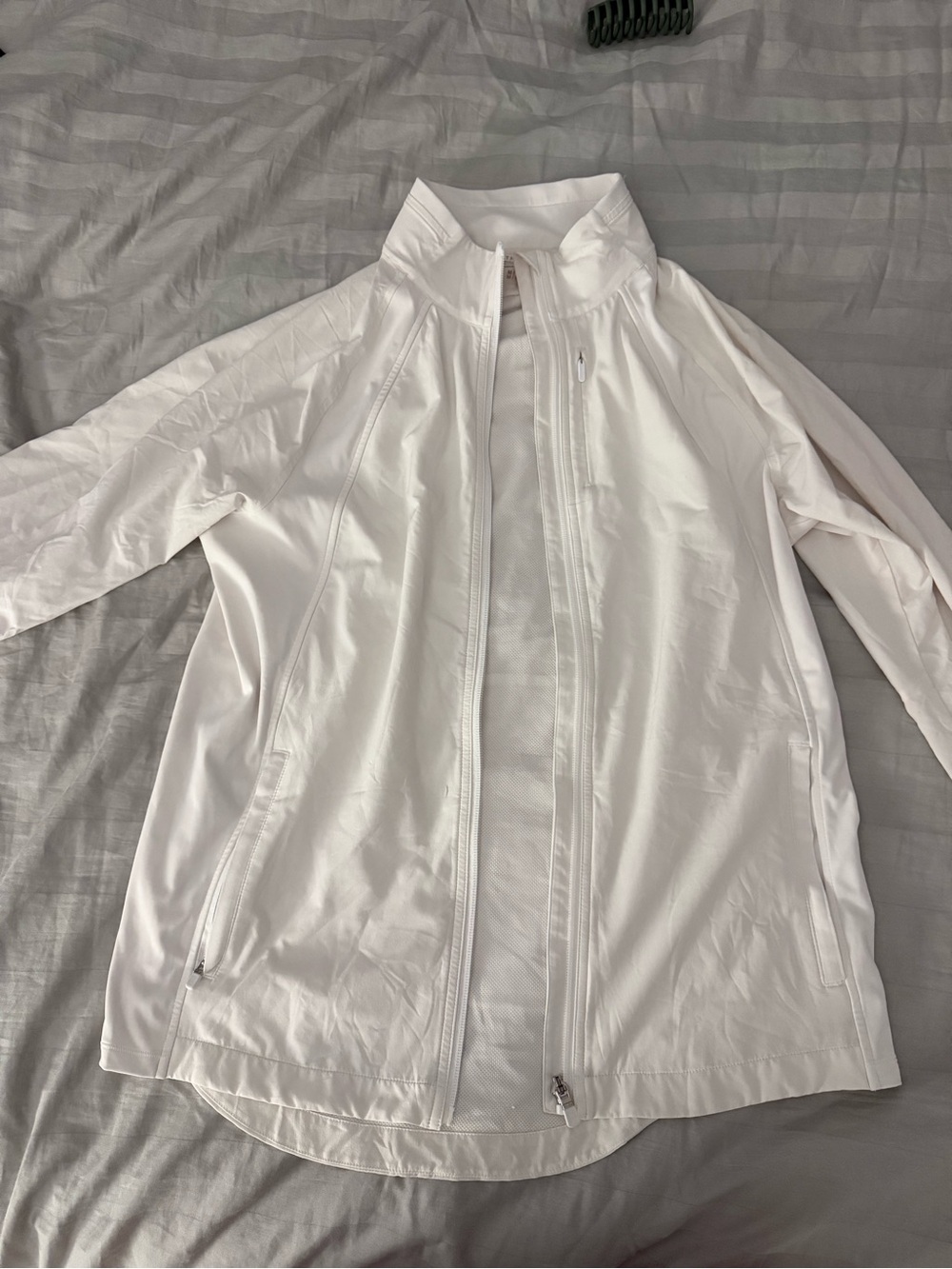 Athleta White Lightweight Zip-Front Jacket